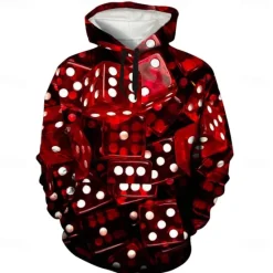 Discount OUKU Men's Graphic Hoodie Hoodies Sweatshirt Cool Long Sleeve Hooded Green / Red Dark Purple / Light Purple Fall Winter Designer