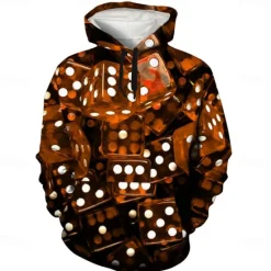 Discount OUKU Men's Graphic Hoodie Hoodies Sweatshirt Cool Long Sleeve Hooded Green / Red Dark Purple / Light Purple Fall Winter Designer