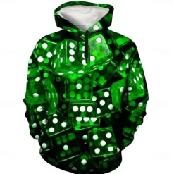Discount OUKU Men's Graphic Hoodie Hoodies Sweatshirt Cool Long Sleeve Hooded Green / Red Dark Purple / Light Purple Fall Winter Designer