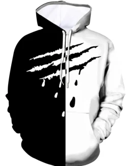 Sale OUKU Men's Graphic Hoodie Hoodies Sweatshirt Casual Long Sleeve Hooded Daily Going out Black Red Designer