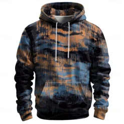 Hot OUKU Men's Graphic Hoodie Hoodies Sweatshirt Vacation Daily Long Sleeve Hooded Vacation Sports Outdoor Going out Printing Winter Spring & Fall Designer Rainbow