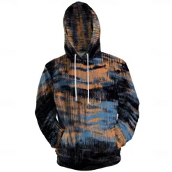 Hot OUKU Men's Graphic Hoodie Hoodies Sweatshirt Vacation Daily Long Sleeve Hooded Vacation Sports Outdoor Going out Printing Winter Spring & Fall Designer Rainbow