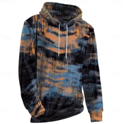 Hot OUKU Men's Graphic Hoodie Hoodies Sweatshirt Vacation Daily Long Sleeve Hooded Vacation Sports Outdoor Going out Printing Winter Spring & Fall Designer Rainbow