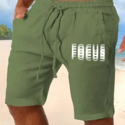 Clearance OUKU Men's Graphic Letter Focus Optical Illusion Trippy Shorts Summer Shorts Beach Shorts Mid Waist Streetwear Hawaiian Designer Casual Daily Holiday Drawstring Elastic Waist 3D Print Designer Clothing