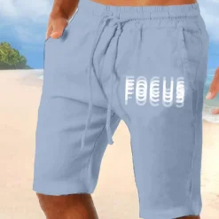 Clearance OUKU Men's Graphic Letter Focus Optical Illusion Trippy Shorts Summer Shorts Beach Shorts Mid Waist Streetwear Hawaiian Designer Casual Daily Holiday Drawstring Elastic Waist 3D Print Designer Clothing