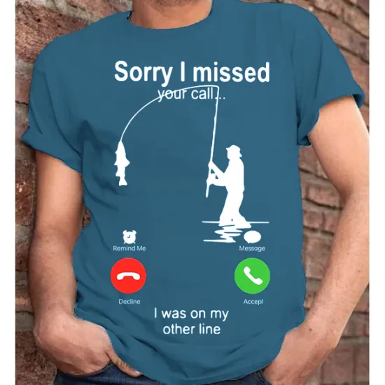 New OUKU Men's Graphic Letter I'm Sorry I Missed Your Call, I Was On My Other Line T Shirt Casual Style 100% Cotton Short Sleeve Graphic Shirt Wine Heather Gray Black Comfortable Tee Vacation Casual Fashion