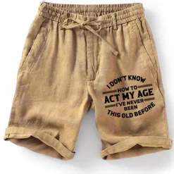 Online OUKU Men's Graphic Letter Shorts Summer Shorts Beach Shorts Mid Waist Streetwear Hawaiian Designer Casual Daily Holiday Drawstring Elastic Waist 3D Print Designer Clothing Apparel Khaki