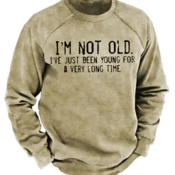 Hot OUKU Men's Graphic Letter Sweatshirt Pullover Long Sleeve Sweatshirt Crew Neck Vintage Designer Retro 3D Print Sports & Outdoor Casual Daily Print Spring & Summer