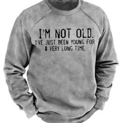 Hot OUKU Men's Graphic Letter Sweatshirt Pullover Long Sleeve Sweatshirt Crew Neck Vintage Designer Retro 3D Print Sports & Outdoor Casual Daily Print Spring & Summer