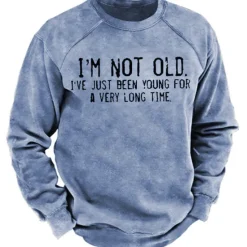 Hot OUKU Men's Graphic Letter Sweatshirt Pullover Long Sleeve Sweatshirt Crew Neck Vintage Designer Retro 3D Print Sports & Outdoor Casual Daily Print Spring & Summer