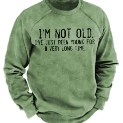 Hot OUKU Men's Graphic Letter Sweatshirt Pullover Long Sleeve Sweatshirt Crew Neck Vintage Designer Retro 3D Print Sports & Outdoor Casual Daily Print Spring & Summer