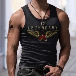 Clearance OUKU Men's Graphic Letter Vest Top Sleeveless T Shirt for Men Sleeveless T shirt 3D Print Crew Neck Shirt Fashion Designer Muscle Daily Sports Running Black & Yellow Black White Spring & Summer Clothing