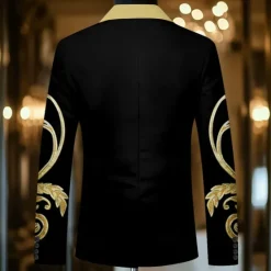 Sale OUKU Men's Graphic Long Sleeve Turndown Artistic Casual Party Evening Wear Daily Buttons 3D Print Multi Pocket Yellow
