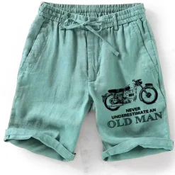Best OUKU Men's Graphic Motorcycle Old Man Shorts Summer Shorts Beach Shorts Mid Waist Streetwear Hawaiian Designer Casual Daily Holiday Drawstring Elastic Waist 3D Print Designer Clothing Apparel