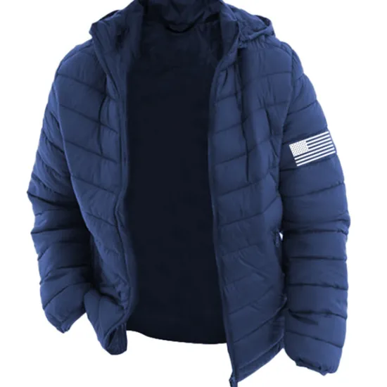 Hot OUKU Men's Graphic National Flag Coat Parka Casual Daily Holiday Going out Print Fall & Winter Hooded Long Sleeve Black Army Green Dark Blue
