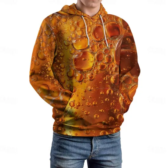 New OUKU Men's Graphic Oktoberfest Beer Hoodie Hoodies Sweatshirt Vacation Daily Long Sleeve Hooded Vacation Sports Outdoor Going out Printing Winter Spring & Fall Designer Yellow
