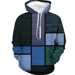 Discount OUKU Men's Graphic Plaid Color Block Hoodie Hoodie Sweatshirt Hoodies Designer Sportswear Long Sleeve Hooded Casual Daily Holiday Red Blue Lace up Fall & Winter Designer