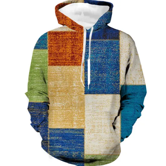Discount OUKU Men's Graphic Plaid Color Block Hoodie Hoodie Sweatshirt Hoodies Designer Sportswear Long Sleeve Hooded Casual Daily Holiday Red Blue Lace up Fall & Winter Designer