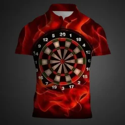 Clearance OUKU Men's Graphic Polo Shirts Golf Shirt Short Sleeve Polo Shirts Collared Shirts Casual Vacation Wear Rave Wear Party Outfits Buttons 3D Print Summer Yellow Red Navy Blue