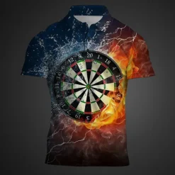 Clearance OUKU Men's Graphic Polo Shirts Golf Shirt Short Sleeve Polo Shirts Collared Shirts Casual Vacation Wear Rave Wear Party Outfits Buttons 3D Print Summer Yellow Red Navy Blue