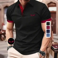 Clearance OUKU Men's Graphic Polo Short Sleeve Polo Shirts Collared Shirts Business Casual School Outdoor Athleisure Daily Wear 3D Print Summer Black Red Blue