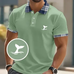 Best OUKU Men's Graphic Polo Short Sleeve Polo Shirts Collared Shirts Casual School Outdoor Athleisure Daily Wear 3D Print Summer Black White Blue
