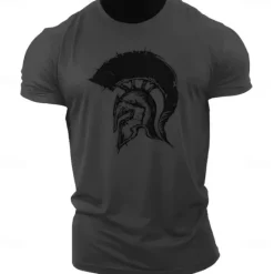 OUKU Men's Graphic Prints Armor T Shirt Graphic Tee Cotton Short Sleeve Graphic Shirt White Navy Blue Army Green Comfortable Tee Outdoor Street Fashion Designer Clothing