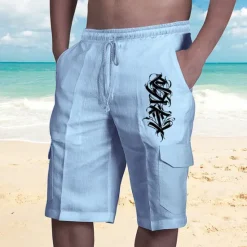 OUKU Men's Graphic Prints Cargo Shorts Summer Shorts Mid Waist Streetwear Designer Casual Daily Holiday Elastic Waist Drawstring Print Designer Clothing Apparel