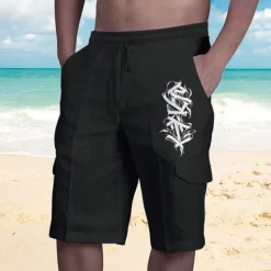 OUKU Men's Graphic Prints Cargo Shorts Summer Shorts Mid Waist Streetwear Designer Casual Daily Holiday Elastic Waist Drawstring Print Designer Clothing Apparel
