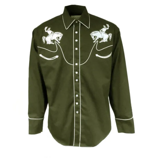 Clearance OUKU Men's Graphic Prints Cowboy Shirt Western Shirt Cowboy Shirt Long Sleeve Sports Fashion Streetwear Outdoor Daily Fall & Winter Turndown Print Button-Down Black Red Blue Green