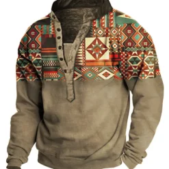 OUKU Men's Graphic Prints Sweatshirt Pullover Long Sleeve Sweatshirt V Neck Vintage Designer Basic 3D Print Casual Streetwear Print Spring Fall Winter