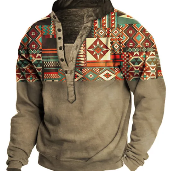 OUKU Men's Graphic Prints Sweatshirt Pullover Long Sleeve Sweatshirt V Neck Vintage Designer Basic 3D Print Casual Streetwear Print Spring Fall Winter