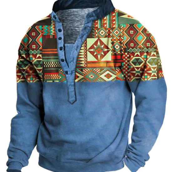 OUKU Men's Graphic Prints Sweatshirt Pullover Long Sleeve Sweatshirt V Neck Vintage Designer Basic 3D Print Casual Streetwear Print Spring Fall Winter
