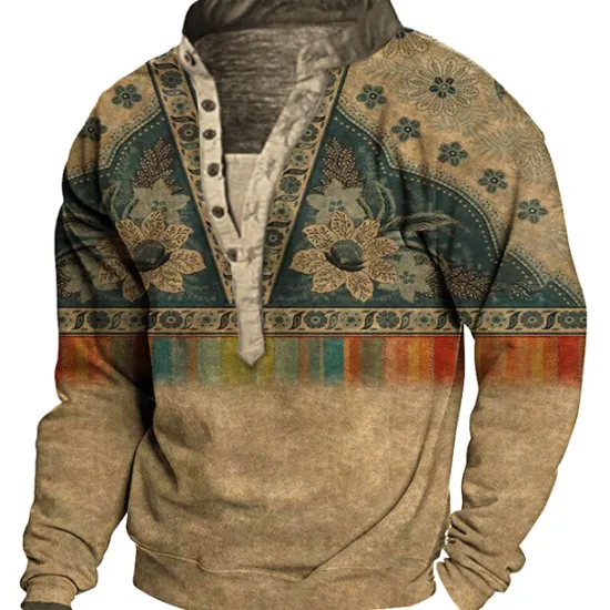 OUKU Men's Graphic Prints Sweatshirt Pullover Long Sleeve Sweatshirt V Neck Vintage Designer Basic 3D Print Casual Streetwear Print Spring Fall Winter