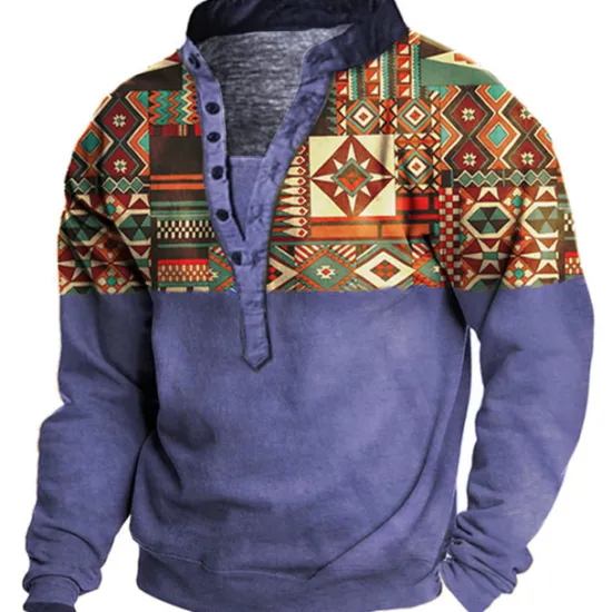 OUKU Men's Graphic Prints Sweatshirt Pullover Long Sleeve Sweatshirt V Neck Vintage Designer Basic 3D Print Casual Streetwear Print Spring Fall Winter