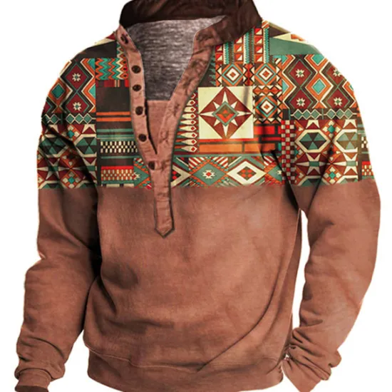 OUKU Men's Graphic Prints Sweatshirt Pullover Long Sleeve Sweatshirt V Neck Vintage Designer Basic 3D Print Casual Streetwear Print Spring Fall Winter