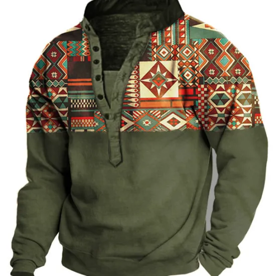 OUKU Men's Graphic Prints Sweatshirt Pullover Long Sleeve Sweatshirt V Neck Vintage Designer Basic 3D Print Casual Streetwear Print Spring Fall Winter