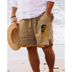Best OUKU Men's Graphic Prints Swim Trunks Swim Shorts Board Shorts Mid Waist Vintage Ethnic Style Retro Vintage Casual Daily Holiday Zipper Pocket Elastic Waist Designer Clothing Apparel