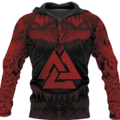 Best OUKU Men's Graphic Prints Viking Hoodie Hoodies Sweatshirt Daily Classic Long Sleeve Hooded Holiday Going out Streetwear Black Yellow Print Spring & Fall Designer