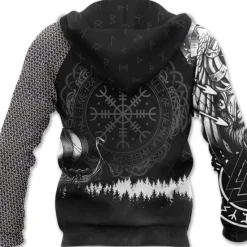 Best OUKU Men's Graphic Prints Viking Hoodie Hoodies Sweatshirt Daily Classic Long Sleeve Hooded Holiday Going out Streetwear Black Yellow Print Spring & Fall Designer