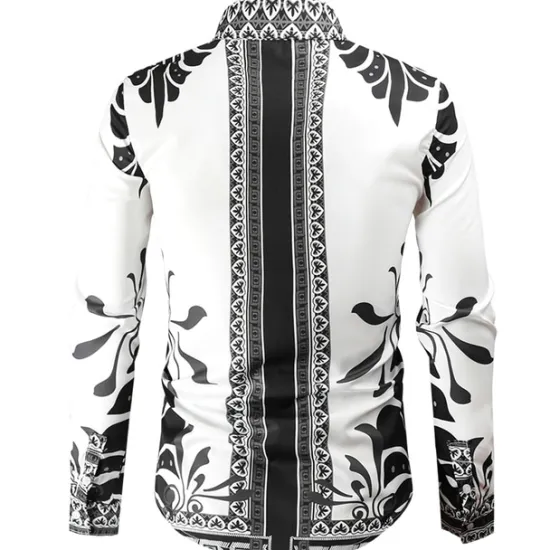 Hot OUKU Men's Graphic Shirt Western Shirt Cowboy Shirt Long Sleeve Fashion Designer Classic Daily Holiday Turndown White Red Green Black+White