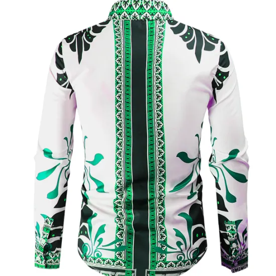 Hot OUKU Men's Graphic Shirt Western Shirt Cowboy Shirt Long Sleeve Fashion Designer Classic Daily Holiday Turndown White Red Green Black+White
