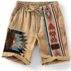 OUKU Men's Graphic Shorts Summer Shorts Beach Shorts Mid Waist Streetwear Hawaiian Designer Casual Daily Holiday Elastic Waist 3D Print Drawstring Designer Clothing Apparel