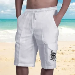Sale OUKU Men's Graphic Shorts Summer Shorts Baggy Shorts Mid Waist Streetwear Designer Casual Daily Holiday Elastic Waist Drawstring Print Designer Clothing Apparel
