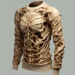 Discount OUKU Men's Graphic Skeleton Skulls Sweatshirts Golf Pullover Sweatshirt Long Sleeve Sweatshirt Crew Neck Daily Casual Vintage Retro 3D Print Vacation Holiday Going out Print Spring & Fall
