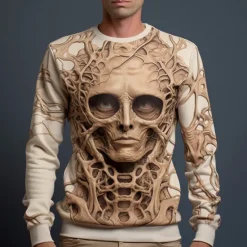Discount OUKU Men's Graphic Skeleton Skulls Sweatshirts Golf Pullover Sweatshirt Long Sleeve Sweatshirt Crew Neck Daily Casual Vintage Retro 3D Print Vacation Holiday Going out Print Spring & Fall