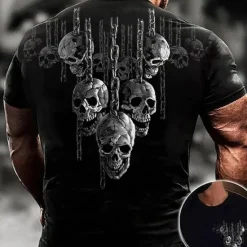 Discount OUKU Men's Graphic Skull Hand T Shirt Tee Distressed T Shirt Short Sleeve T shirt 3D Print Crew Neck Shirt Vintage Fashion Designer Outdoor Casual Daily 1 2 3 Spring & Summer Clothing Apparel S M L XL 2XL