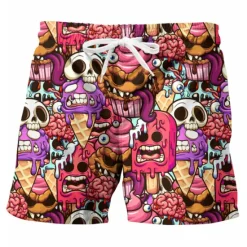 Discount OUKU Men's Graphic Skull Swimming Trunks Board Shorts Swim Shorts Mid Waist Hawaiian Designer Boho Casual Daily Holiday Drawstring with Mesh lining Elastic Waist Designer Clothing Apparel