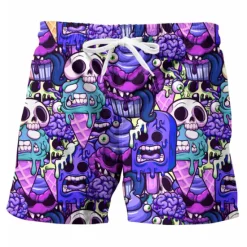 Discount OUKU Men's Graphic Skull Swimming Trunks Board Shorts Swim Shorts Mid Waist Hawaiian Designer Boho Casual Daily Holiday Drawstring with Mesh lining Elastic Waist Designer Clothing Apparel