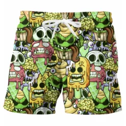 Discount OUKU Men's Graphic Skull Swimming Trunks Board Shorts Swim Shorts Mid Waist Hawaiian Designer Boho Casual Daily Holiday Drawstring with Mesh lining Elastic Waist Designer Clothing Apparel